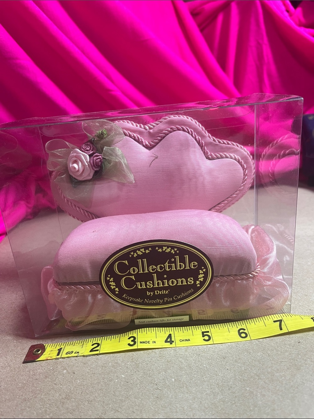Collectible Cushions by Drilz — Pink Heart Pin Cushion Set
